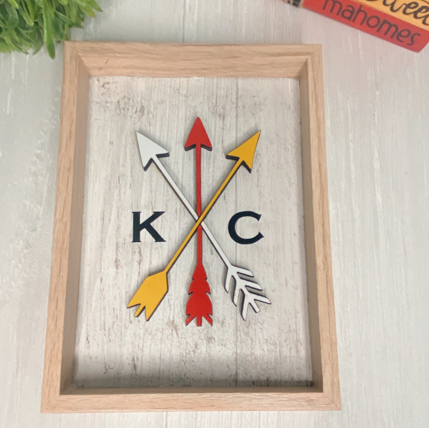 Live Love Chiefs Sign | Chiefs Collection | Kansas City Frame | Chiefs Bookstack | KC Farmhouse Decor | Chiefs fan gift idea