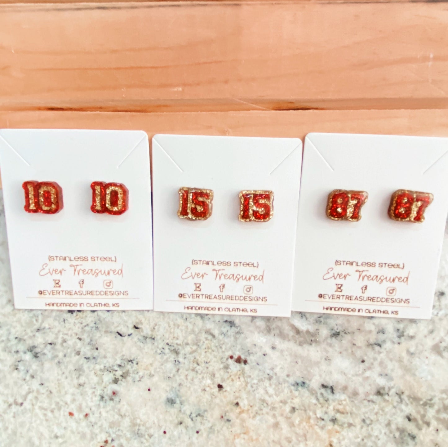 Chiefs Player Earrings - Mahomes, Kelce, Pacheco