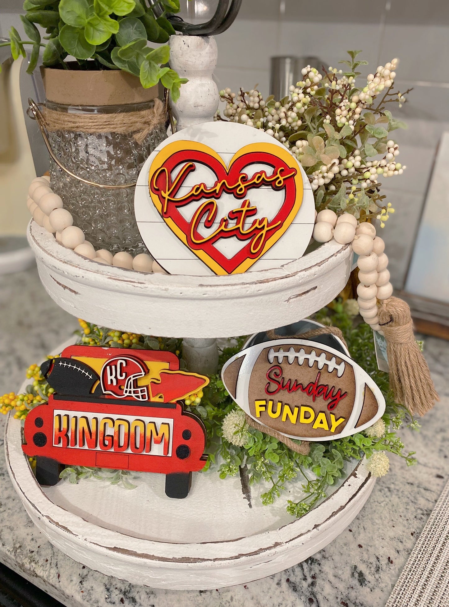 Sunday Funday Tiered Tray Decor