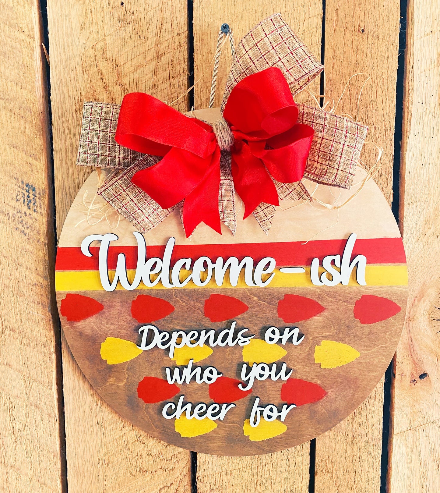Kansas City Chiefs Football Welcome-ish Door Hanger