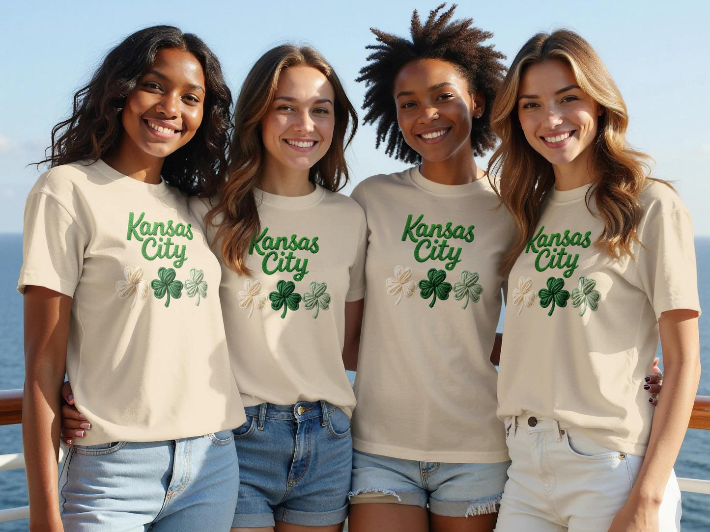 Kansas City T-Shirt, Shamrock Graphic Tee, St Patrick's Day Shirt, Lucky Clover Shirt, Novelty Gift, Women Casual Top, Summer Tee