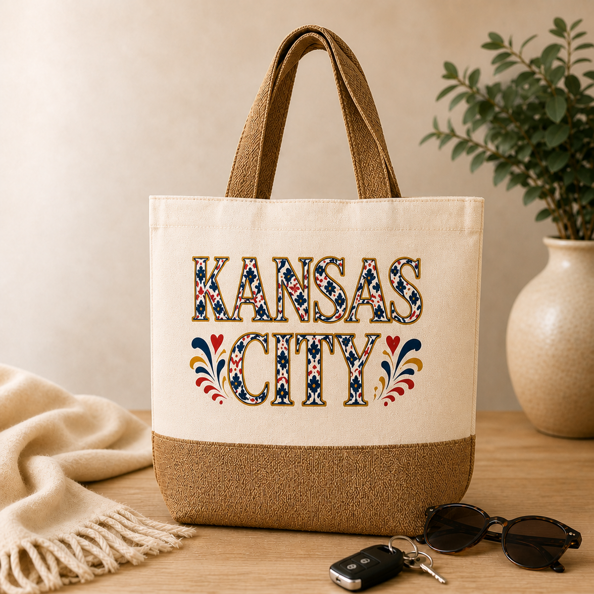 Kansas City Floral Type tote