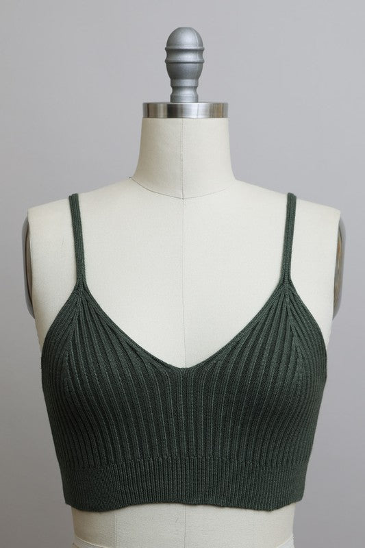 Rib Knit Bralette Lounge Top