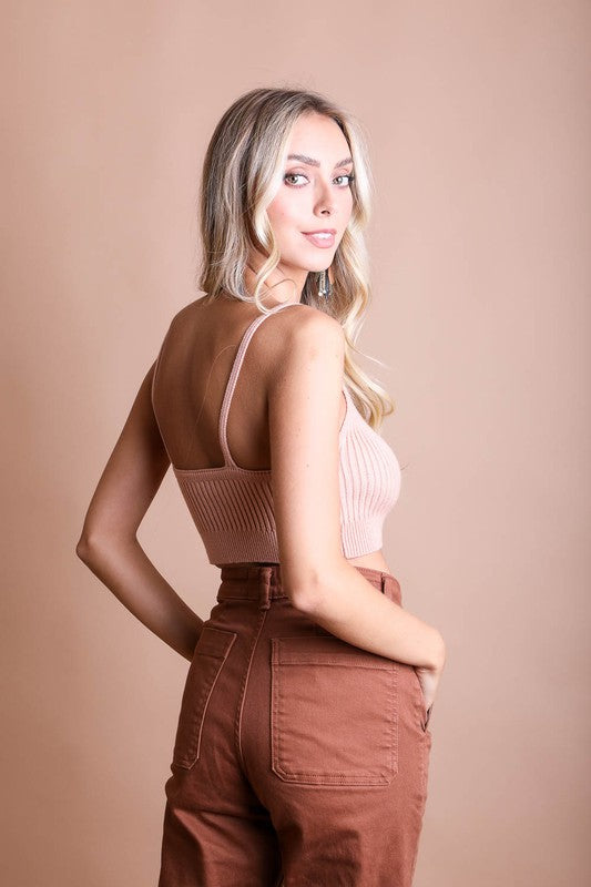 Rib Knit Bralette Lounge Top