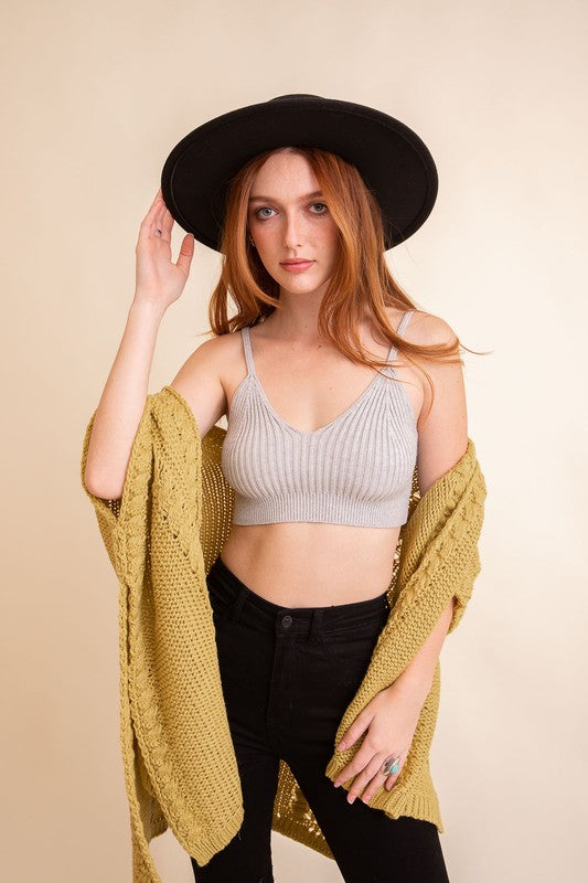 Rib Knit Bralette Lounge Top