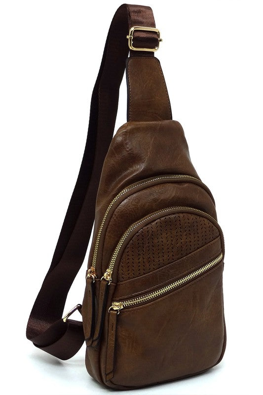 Pattern Cut Sling Shoulder Bag