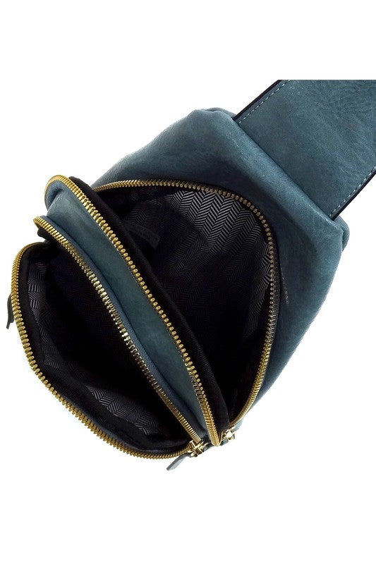 Pattern Cut Sling Shoulder Bag