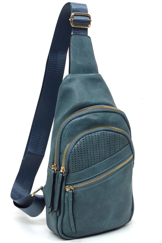 Pattern Cut Sling Shoulder Bag