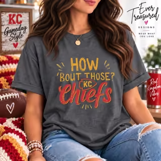 How Bout Those Kansas City game day shirt lifestyle mockup in dark grey