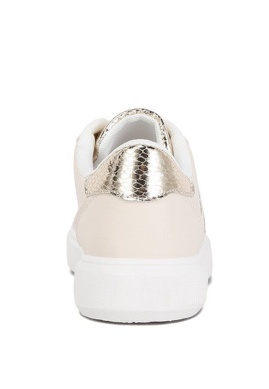 Metallic Faux Croc Sneakers
