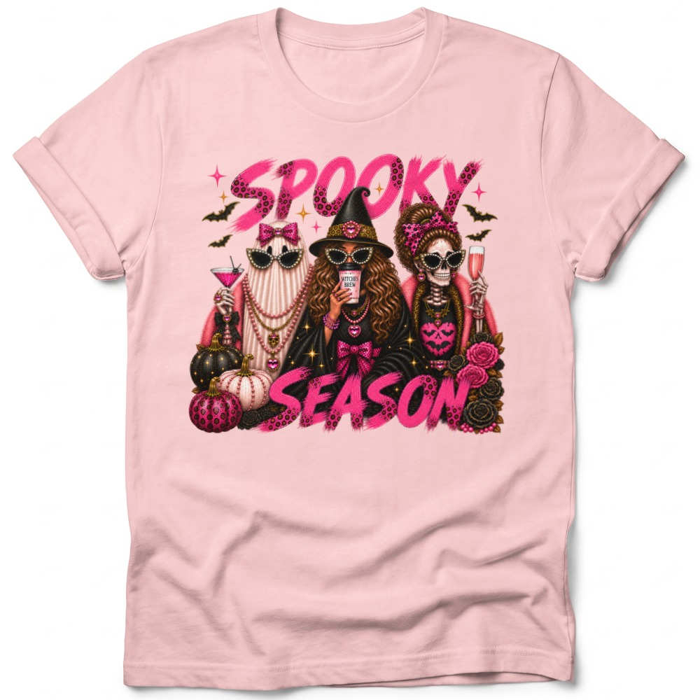 Glam Spooky Season graphic tee — Soft Pink