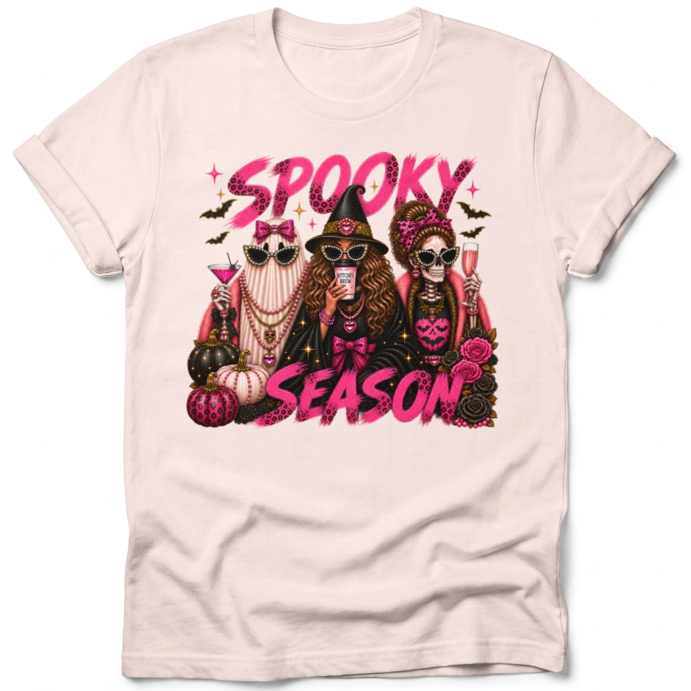 Glam Spooky Season graphic tee — White/Ivory (not currently offered)