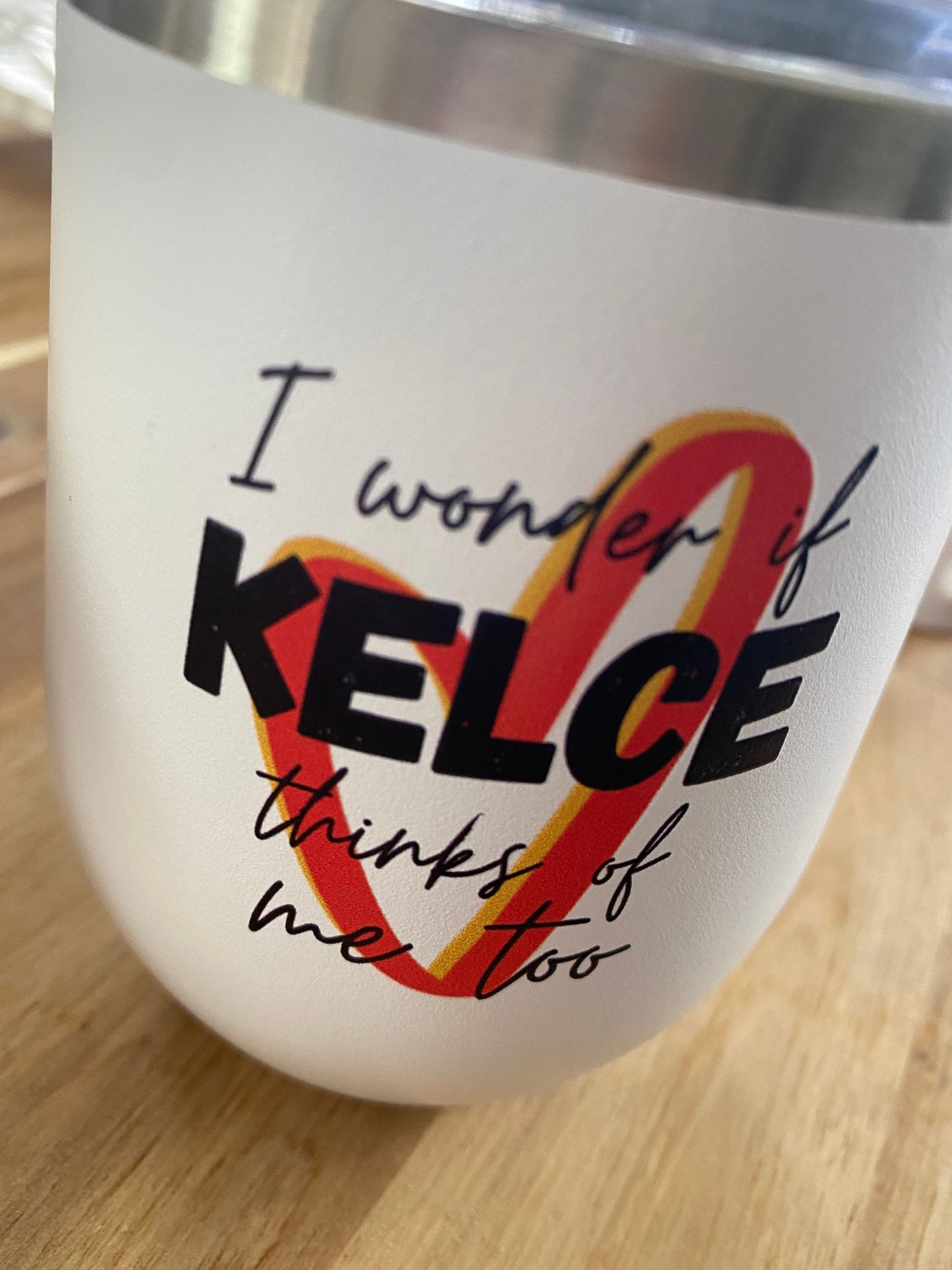 Travis Kelce Boyfriend Kansas City Chiefs Wine Tumbler Insulated with Lid Christmas Gift for Her Swiftie BF Bestie