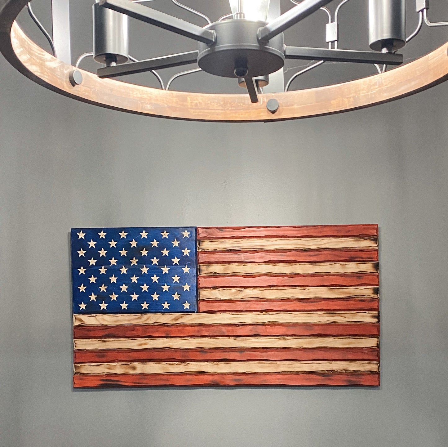 Rustic Wood American Flag | Pallet Flag | USA Wall Flag | Charred Wood Flag | Burned Wood Sign | USA Wood Art | Wood Working
