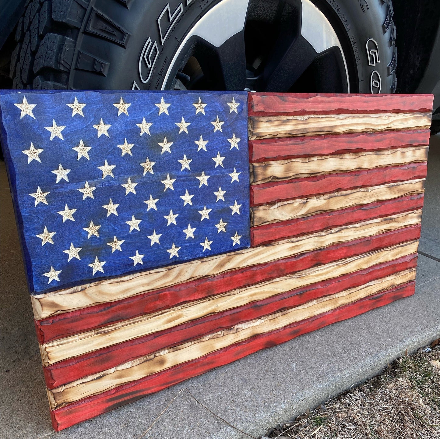 Rustic Wood American Flag | Pallet Flag | USA Wall Flag | Charred Wood Flag | Burned Wood Sign | USA Wood Art | Wood Working