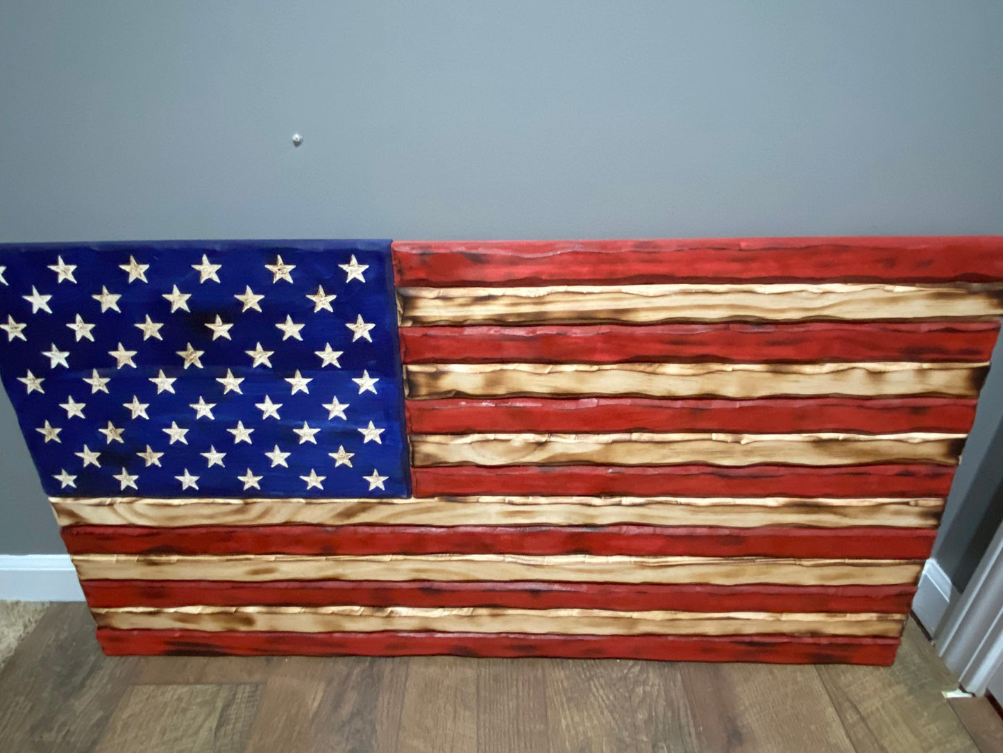 Rustic Wood American Flag | Pallet Flag | USA Wall Flag | Charred Wood Flag | Burned Wood Sign | USA Wood Art | Wood Working