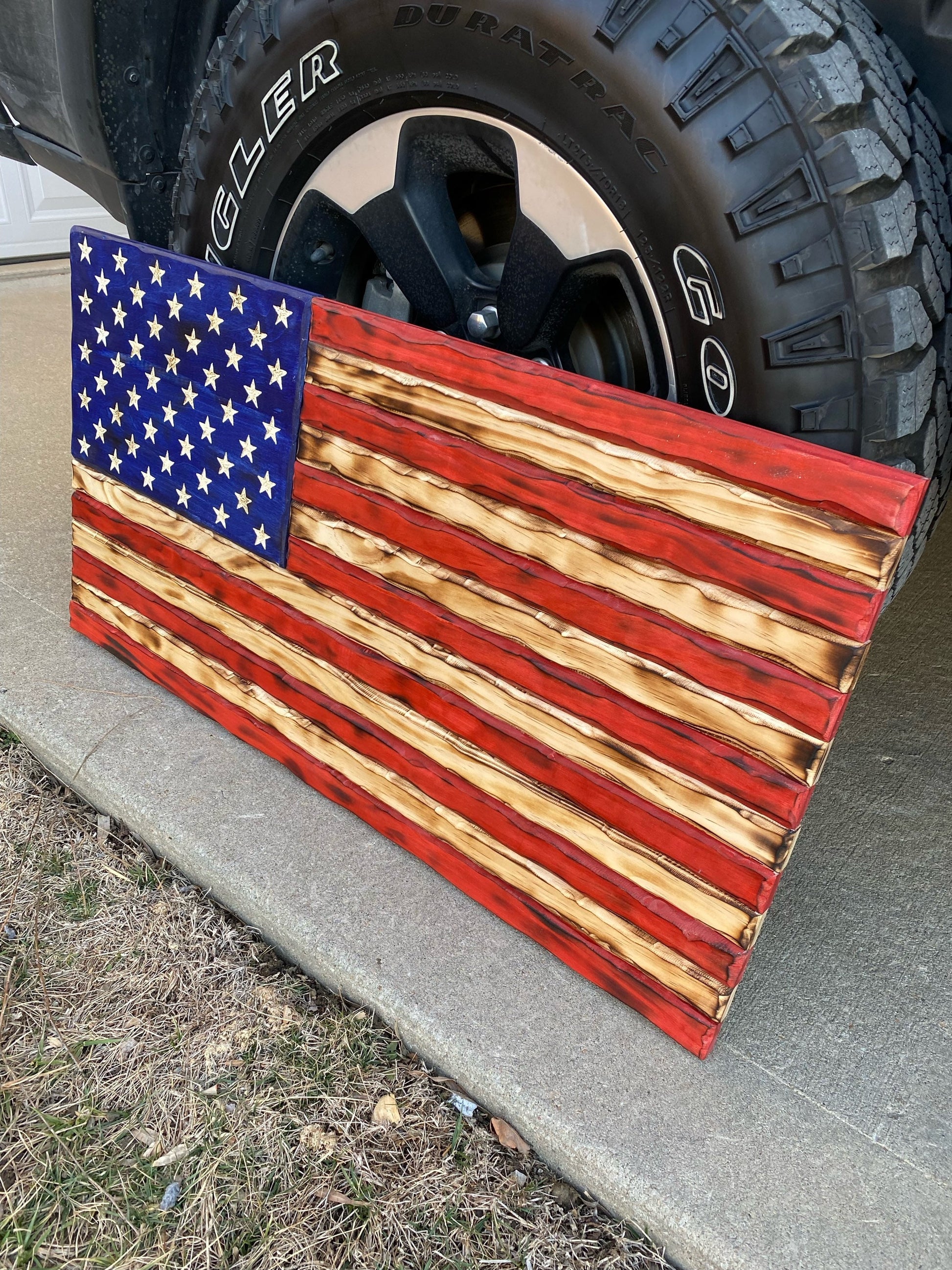 Rustic Wood American Flag | Pallet Flag | USA Wall Flag | Charred Wood Flag | Burned Wood Sign | USA Wood Art | Wood Working