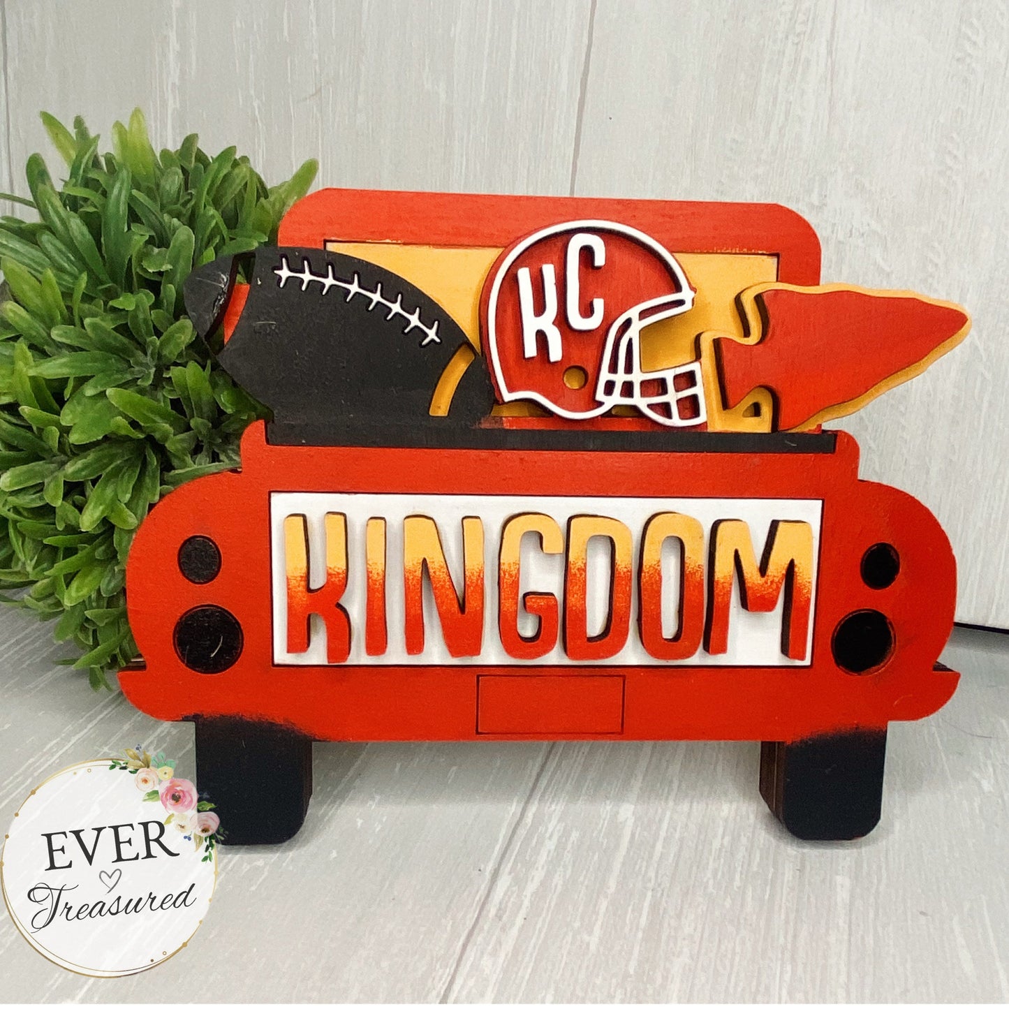 Live Love Chiefs Sign | Chiefs Collection | Kansas City Frame | Chiefs Bookstack | KC Farmhouse Decor | Chiefs fan gift idea