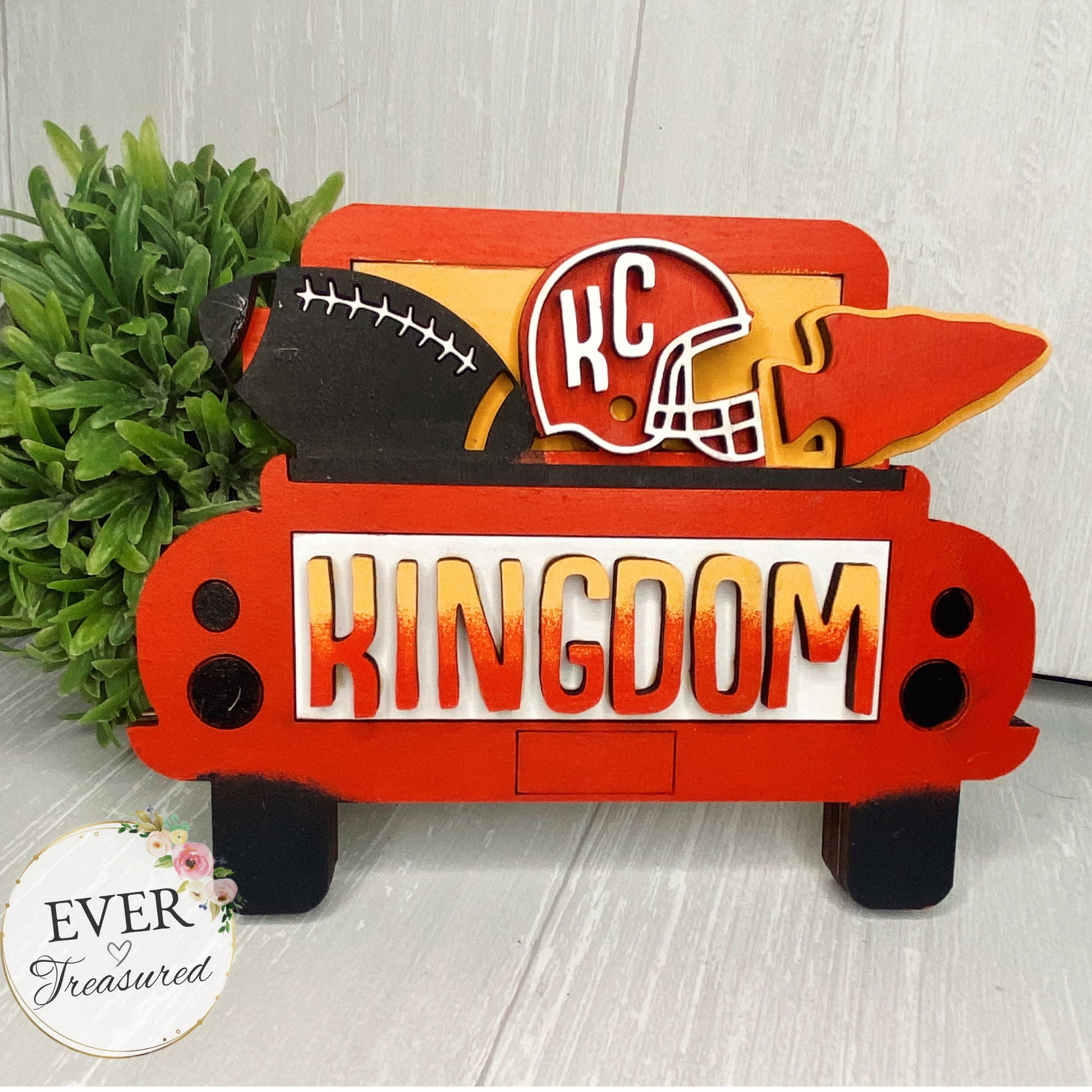 Live Love Chiefs Sign | Chiefs Collection | Kansas City Frame | Chiefs Bookstack | KC Farmhouse Decor | Chiefs fan gift idea