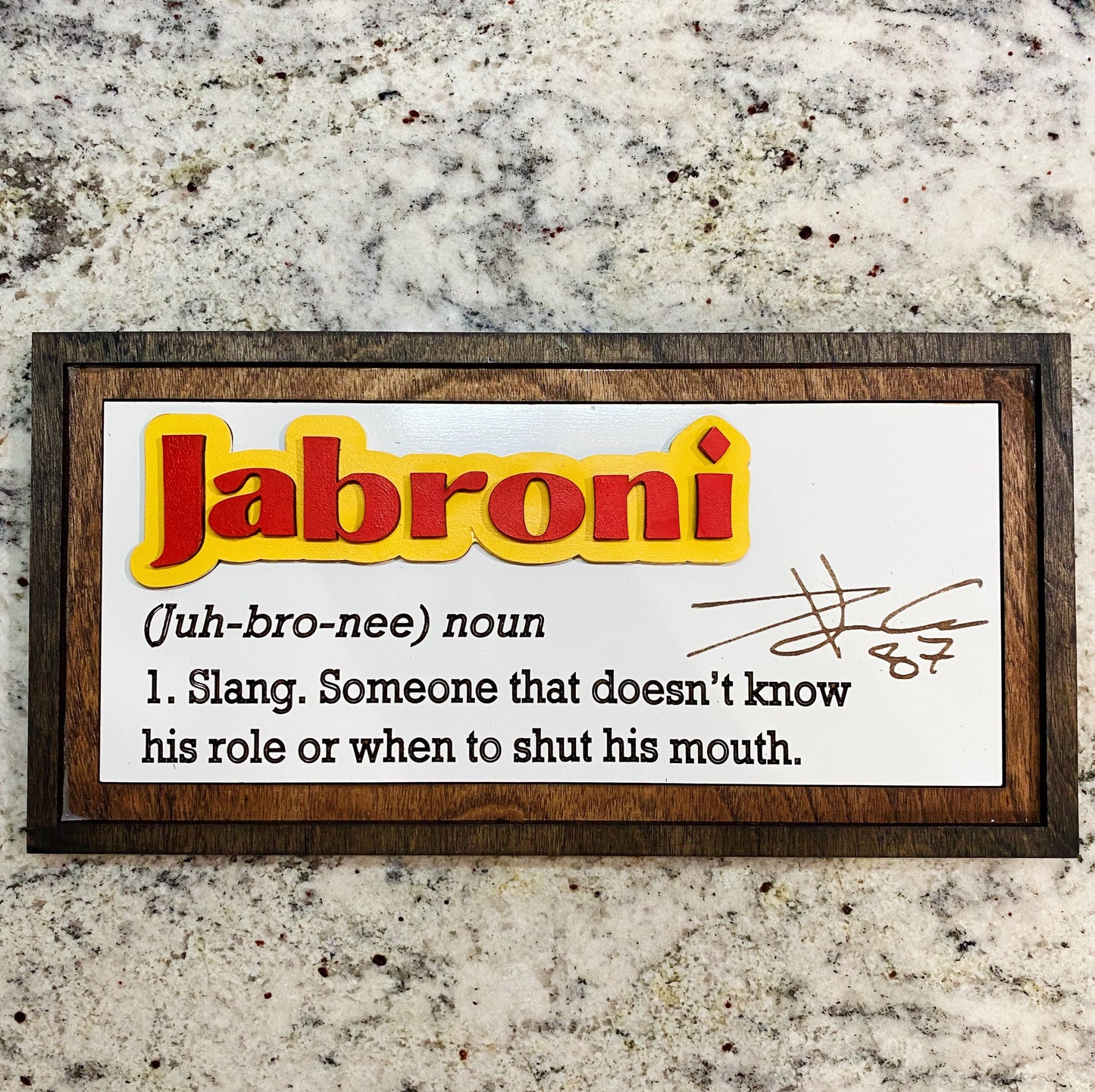 Jabroni Definition Know your Role Travis Kelce Kansas City Chiefs Interchangeable Sign