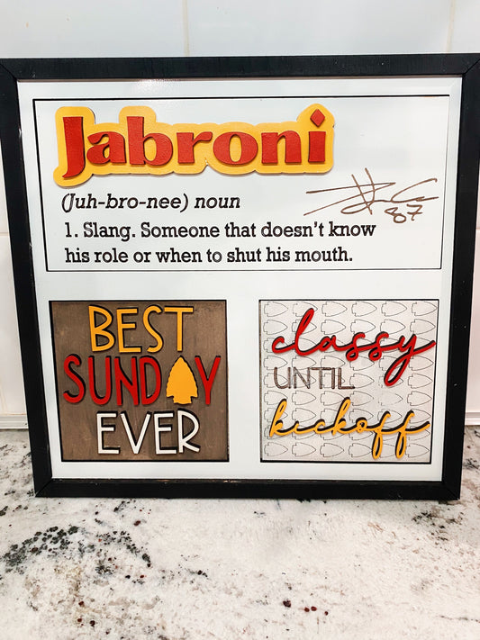 Jabroni Definition Know your Role Travis Kelce Kansas City Chiefs Interchangeable Sign
