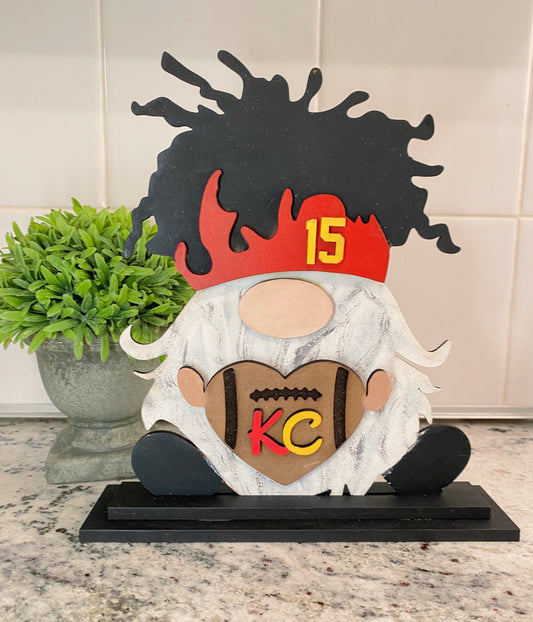 Kansas City Chiefs MVPat Magnomes | Mahomes Gnome | Mahomes MVP Sign | KC Chiefs Decor | Chiefs Gnome