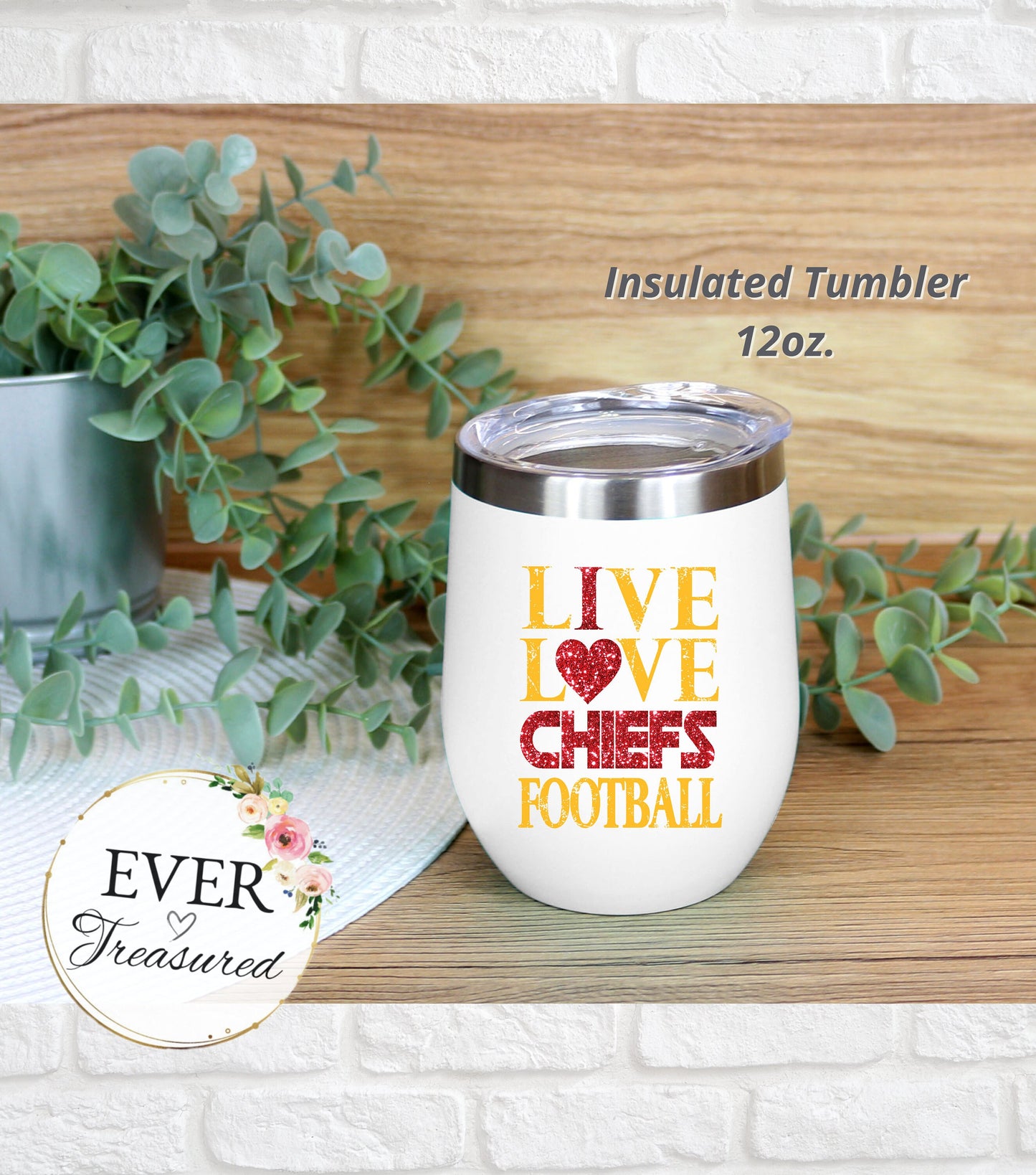Live Love KC Chiefs Football Coffee Mug Kansas City Football Fan Gift Idea