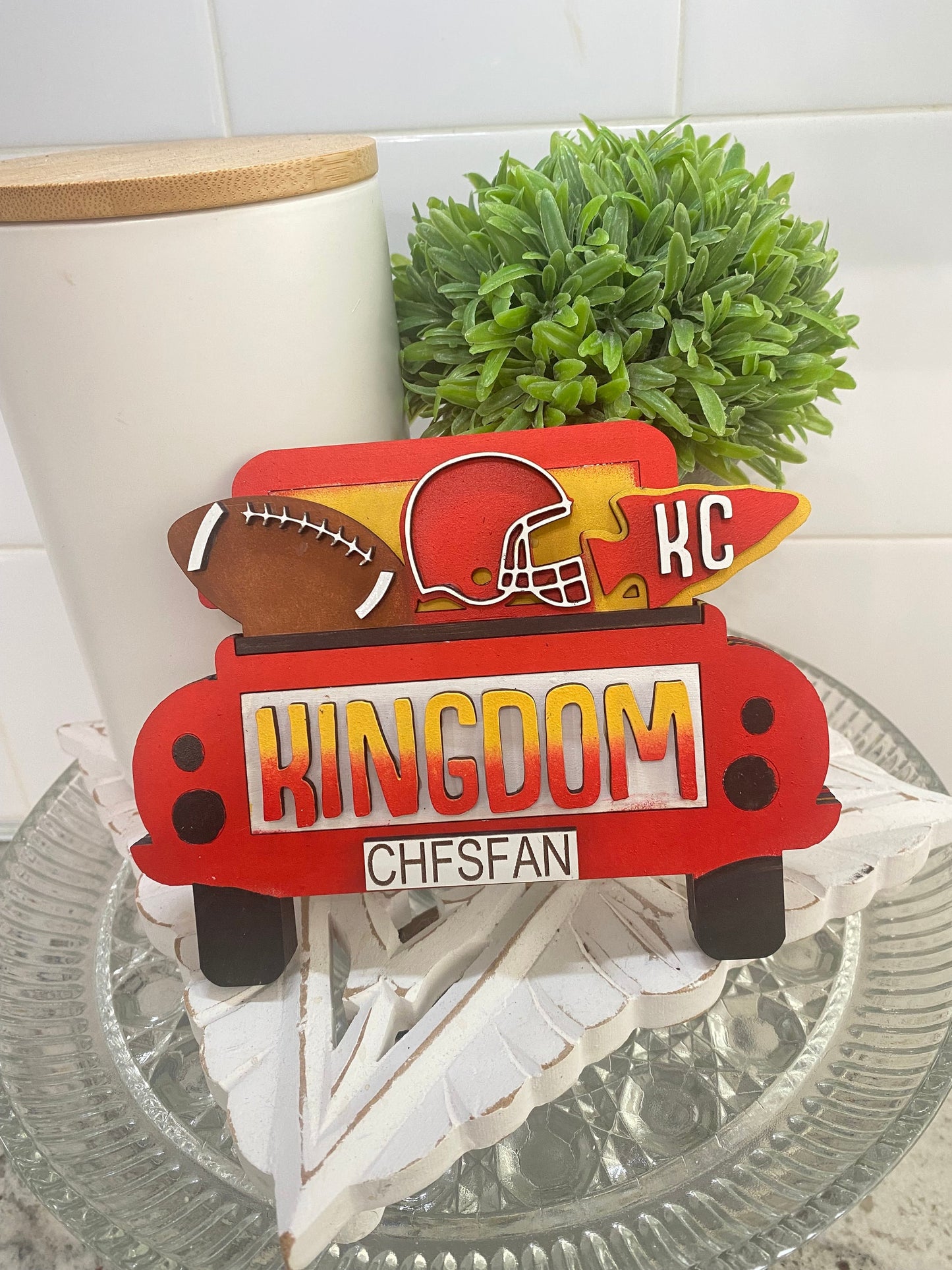 Chiefs Kingdom Truck Tiered Tray Decor