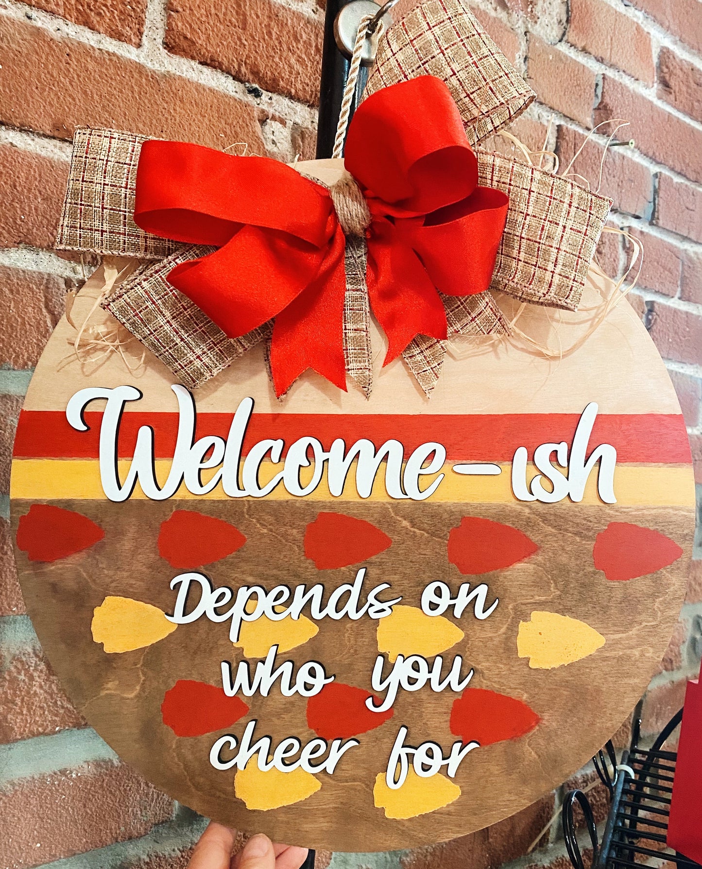 Kansas City Chiefs Football Welcome-ish Door Hanger