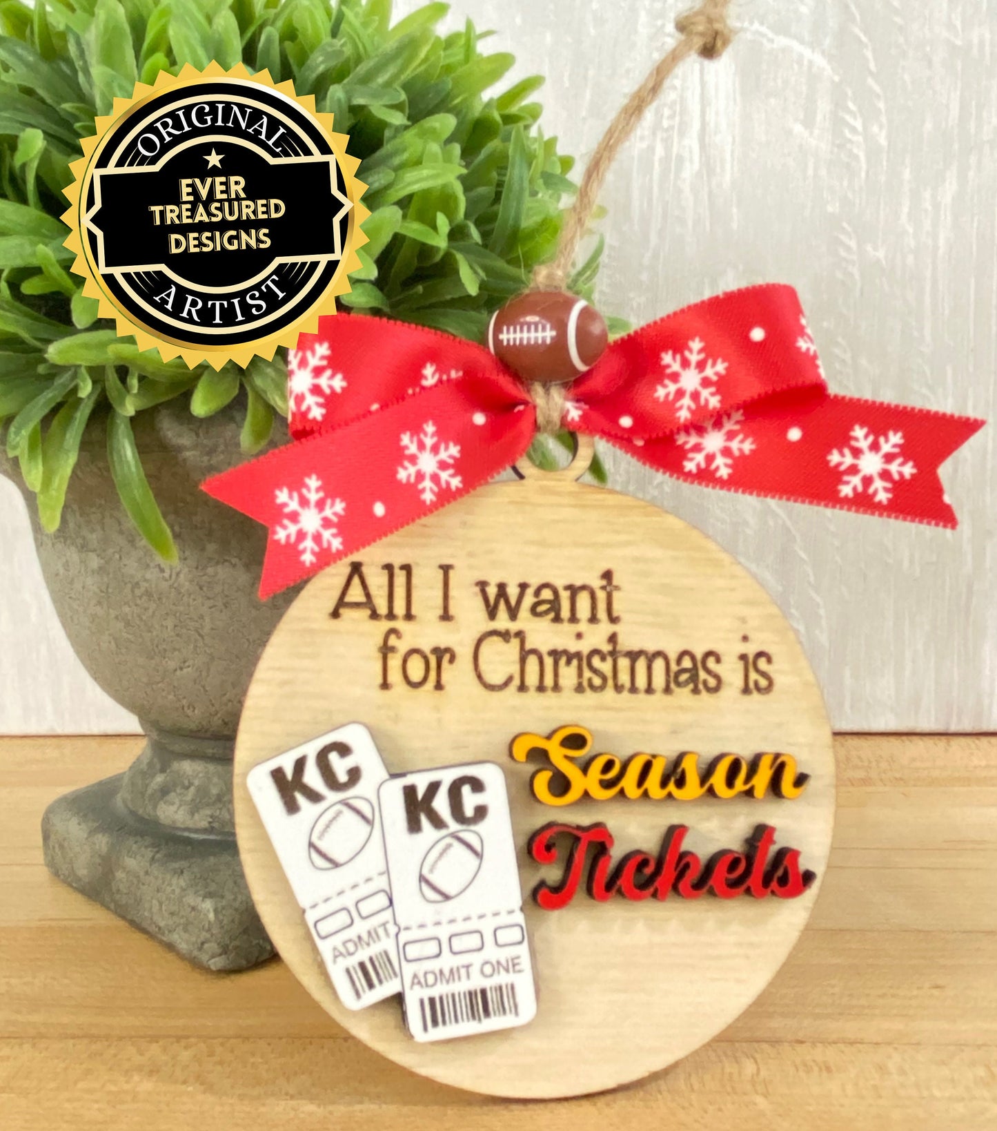 Kansas City Chiefs Ornament Season Tickets