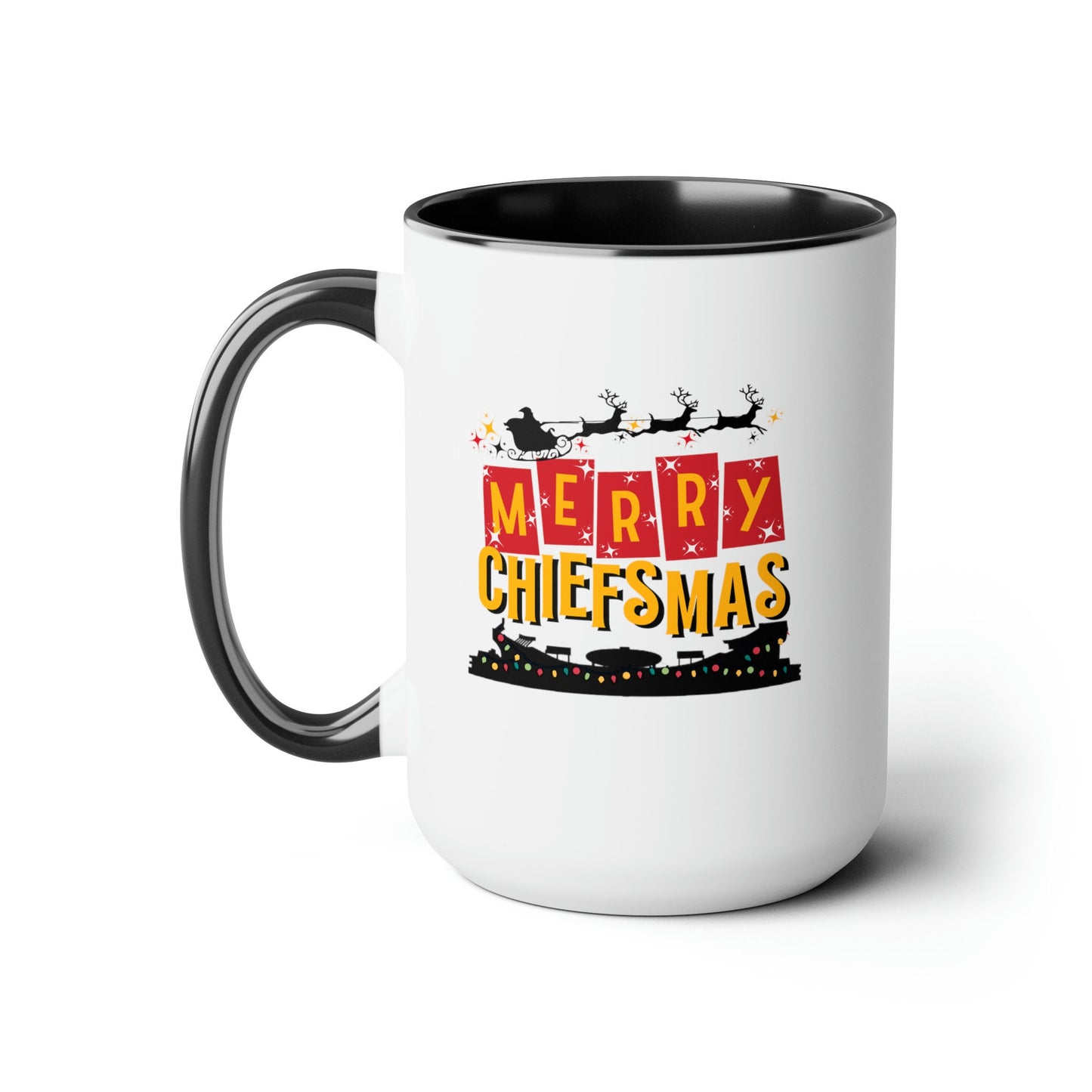 Merry Chiefsmas KC Chiefs Coffee Mug Kansas City Football Fan Christmas Morning Gift Idea