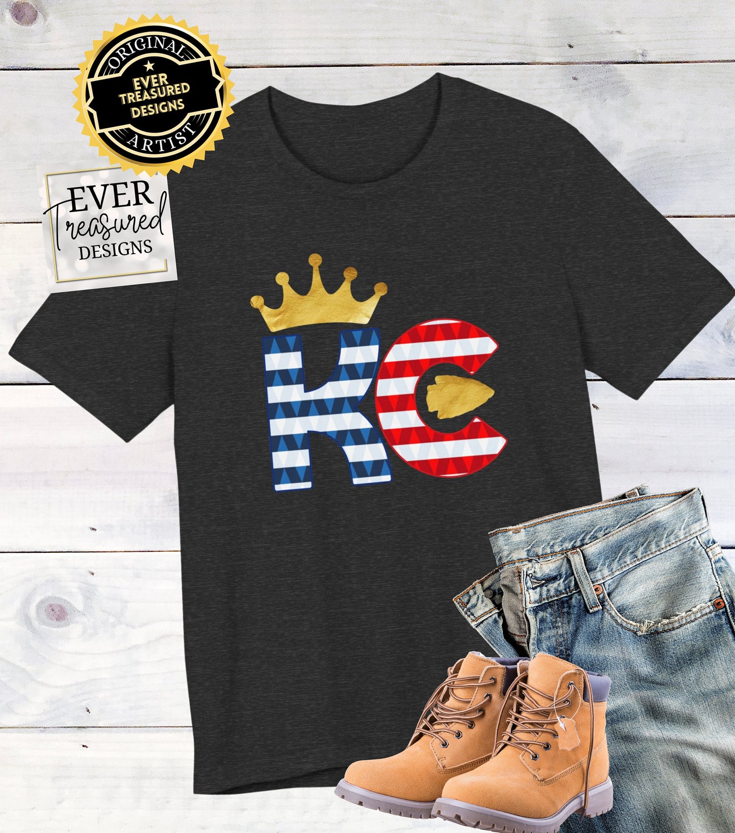 Kansas City Chiefs Royals Football Baseball Postseason Playoffs Crowned Double Victory Unisex Fit Graphic Tee