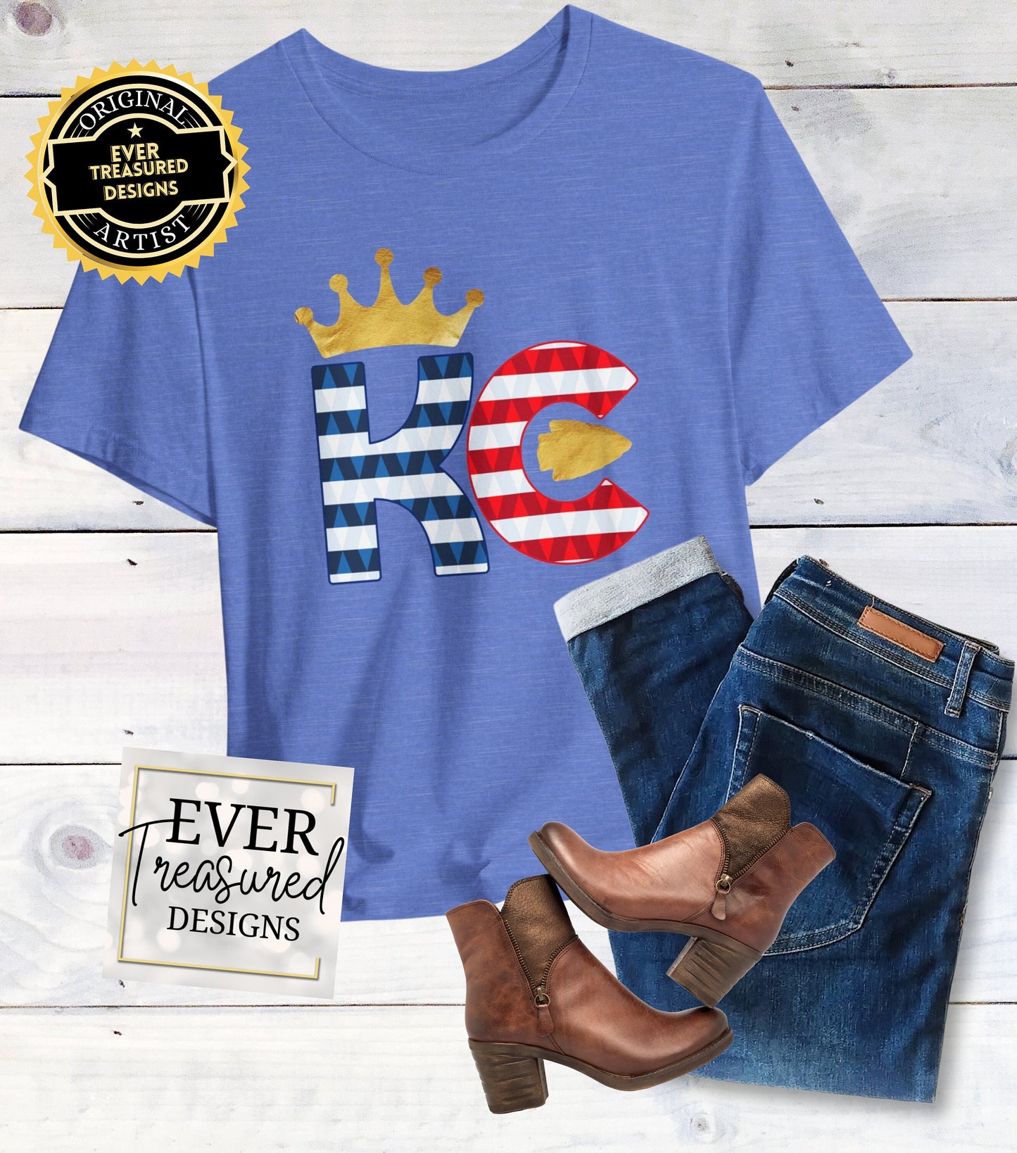 Kansas City Chiefs Royals Football Baseball Postseason Playoffs Crowned Double Victory Unisex Fit Graphic Tee