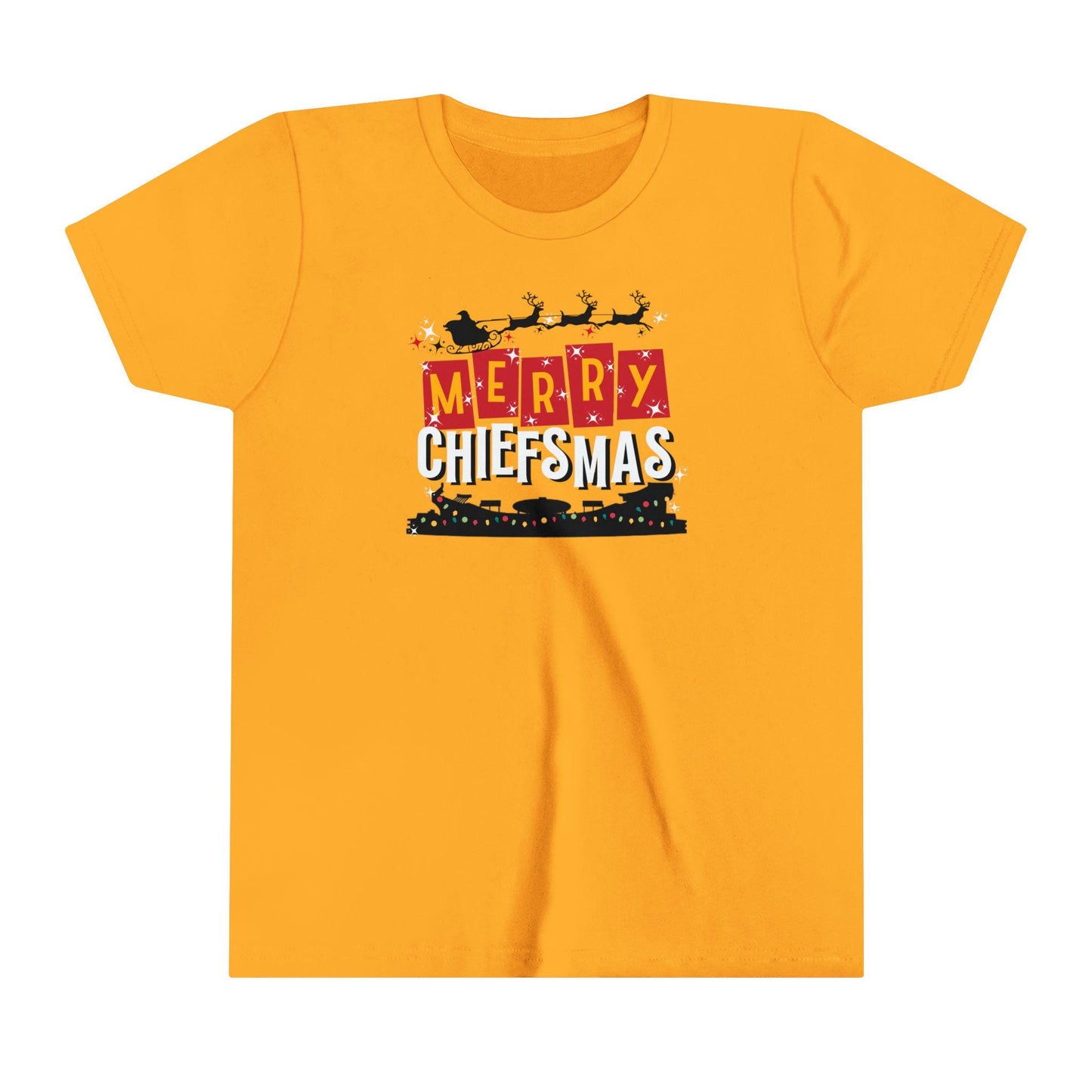 Kansas City Chiefs Christmas Arrowhead Youth Short Sleeve Tee | Holiday Kids Shirt, Santa Eve Gift, Chiefsmas Tshirt, KC Football Tee, Youth