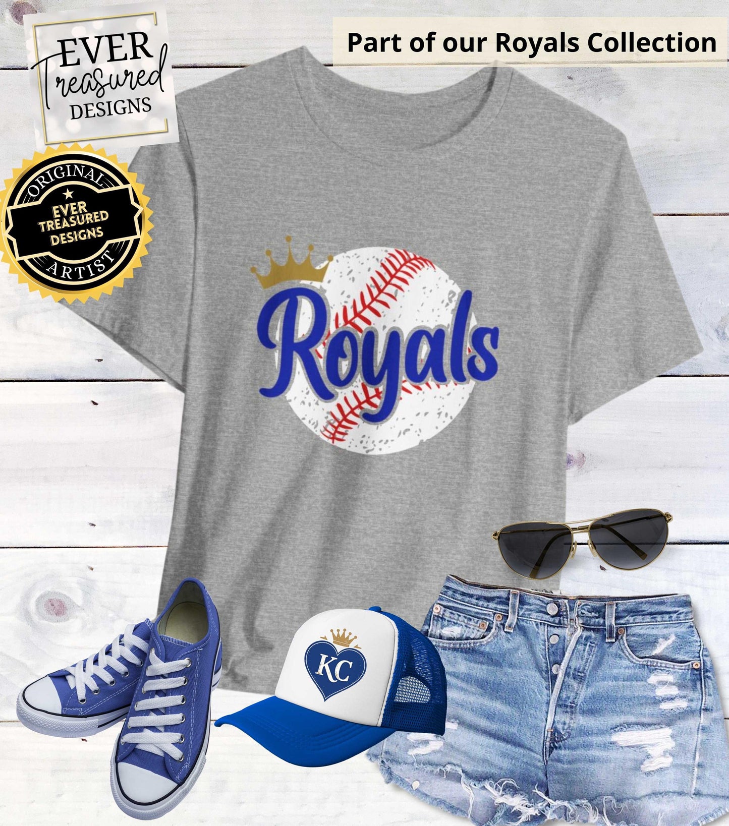 Royals Baseball Graphic Tee, Kansas City Royals Fan Shirt, Women's Baseball T-shirt, Cute Royals Apparel, Game Day Tee, Royals Love