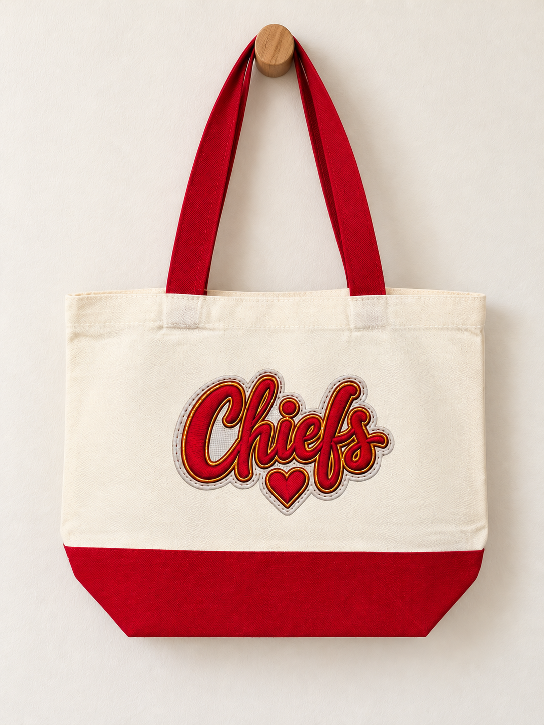 Chiefs Script and Heart KC Gameday Tote