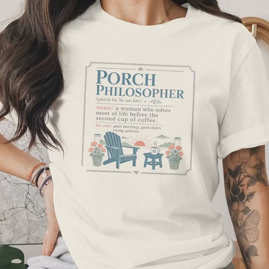 Front Porch Coffee Shirt | Cozy Morning Vibe | Slow Living Gift for Women | Southern Living Graphic Tee | Book Lover | Gift for Mom
