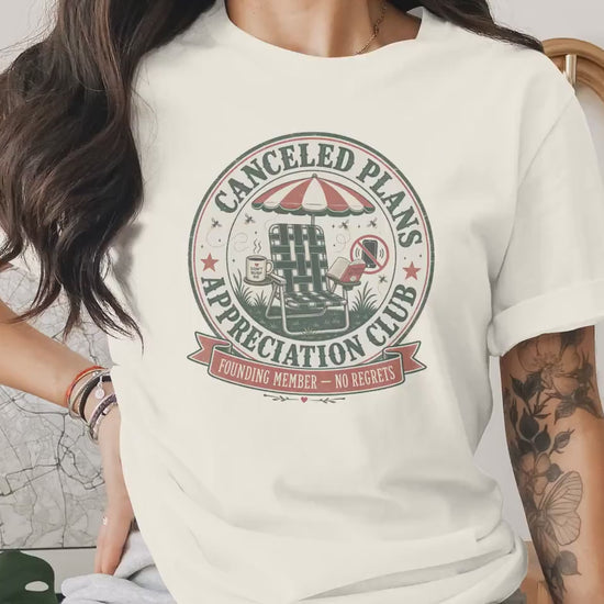 Canceled Plans Appreciation Club Shirt | Introvert Graphic Tee | Cozy Homebody Vibe | Social Battery Humor Gift | Stay Home Anti Social