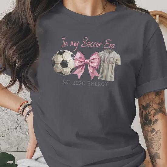 In My Soccer Era T-Shirt, Kansas City 2026 World Cup Fan Tee, Coquette Style Impasto Soccer Ball Art Game Day Gift