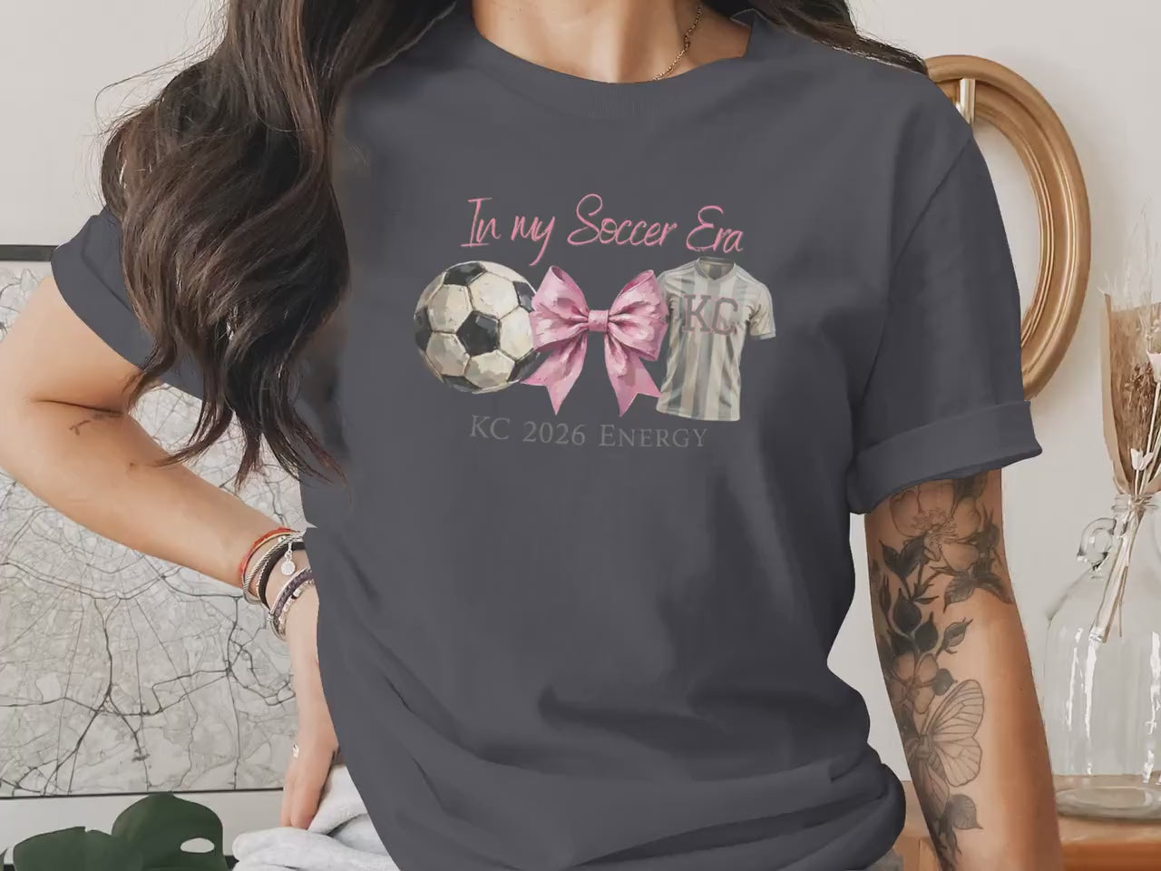In My Soccer Era T-Shirt, Kansas City 2026 World Cup Fan Tee, Coquette Style Impasto Soccer Ball Art Game Day Gift