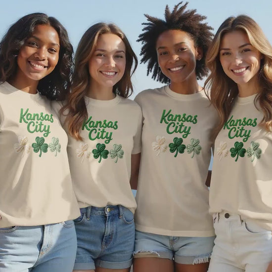 Kansas City Shamrock Shirt, St Patricks Day Style, KC Lucky Shamrock Shirt, Irish Pride Shirt, Matching Couple Shirt, March 17 graphic tee, KC parade shirt